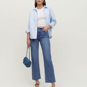 Reformation Mariah Cut Off Waistband Straight Jeans